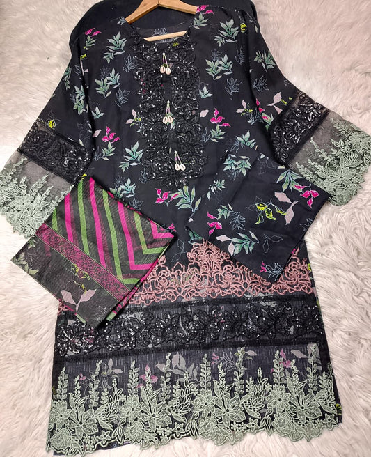 3 PIECE - EMBROIDERED LAWN SUIT