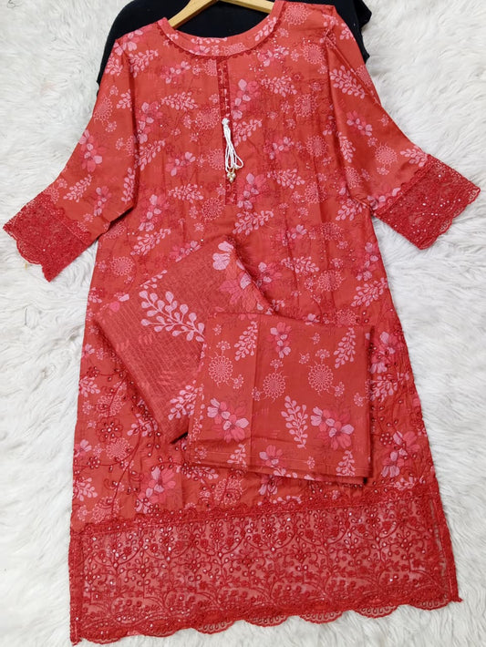 3 PIECE - EMBROIDERED LAWN SUIT