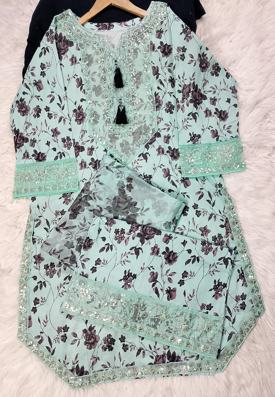 3 PIECE - EMBROIDERED LAWN SUIT