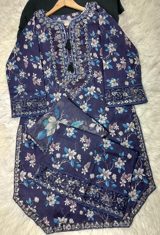 3 PIECE - EMBROIDERED LAWN SUIT