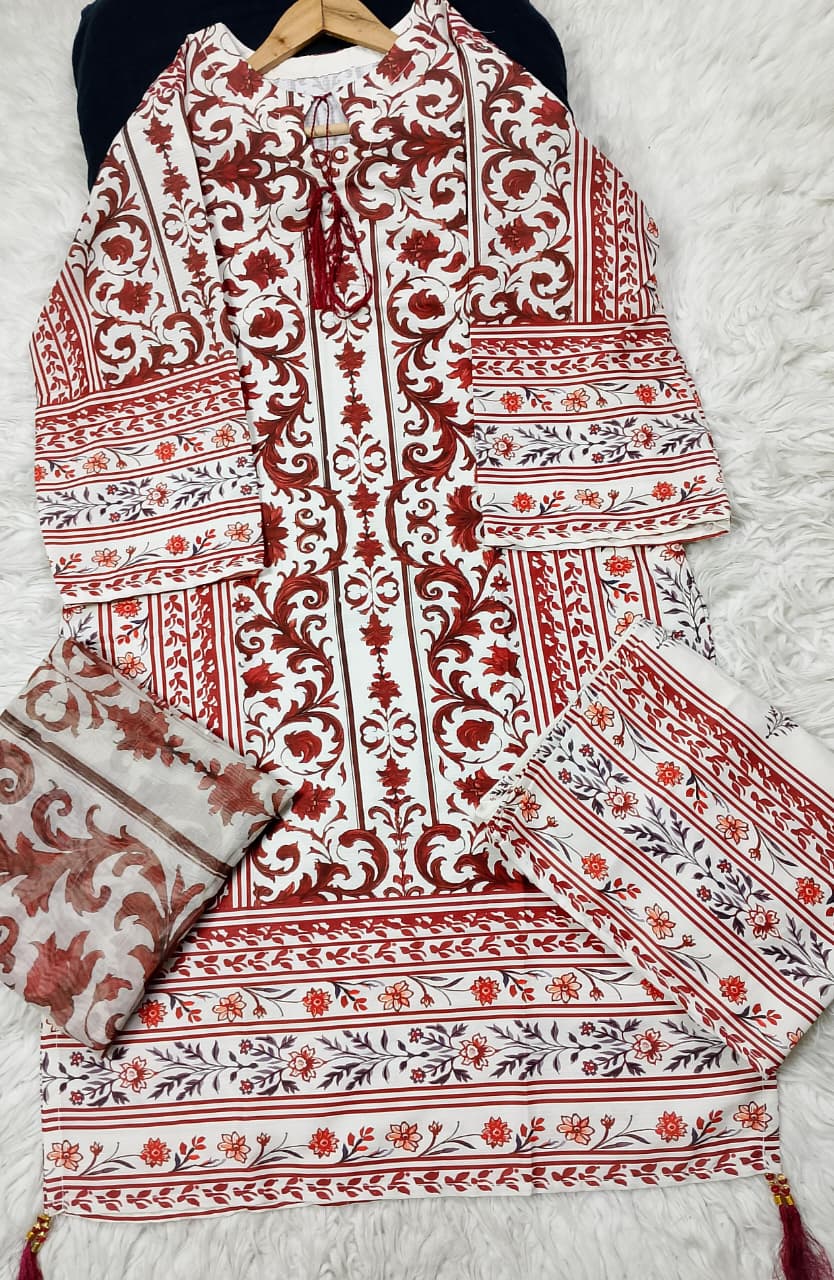 3 PIECE - EMBROIDERED LAWN SUIT