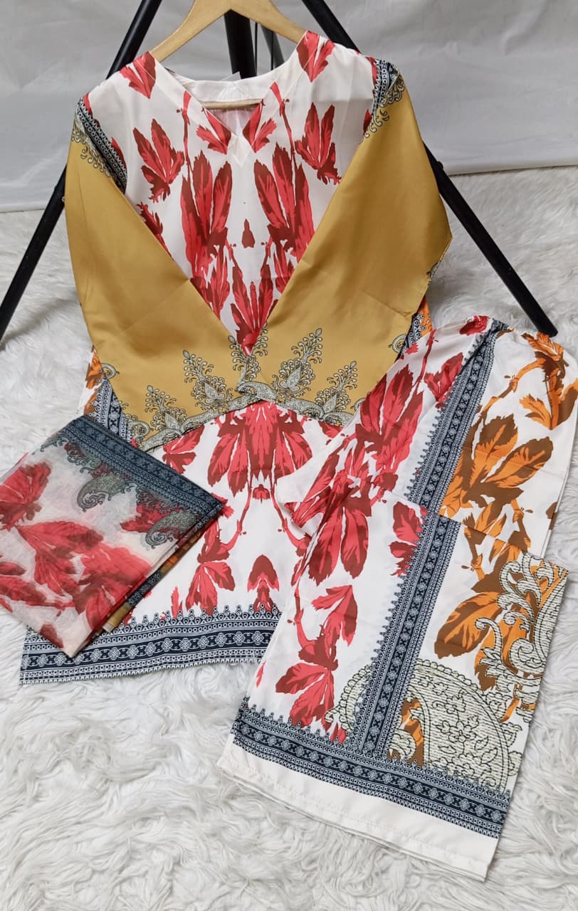 3 PIECE - EMBROIDERED LAWN SUIT