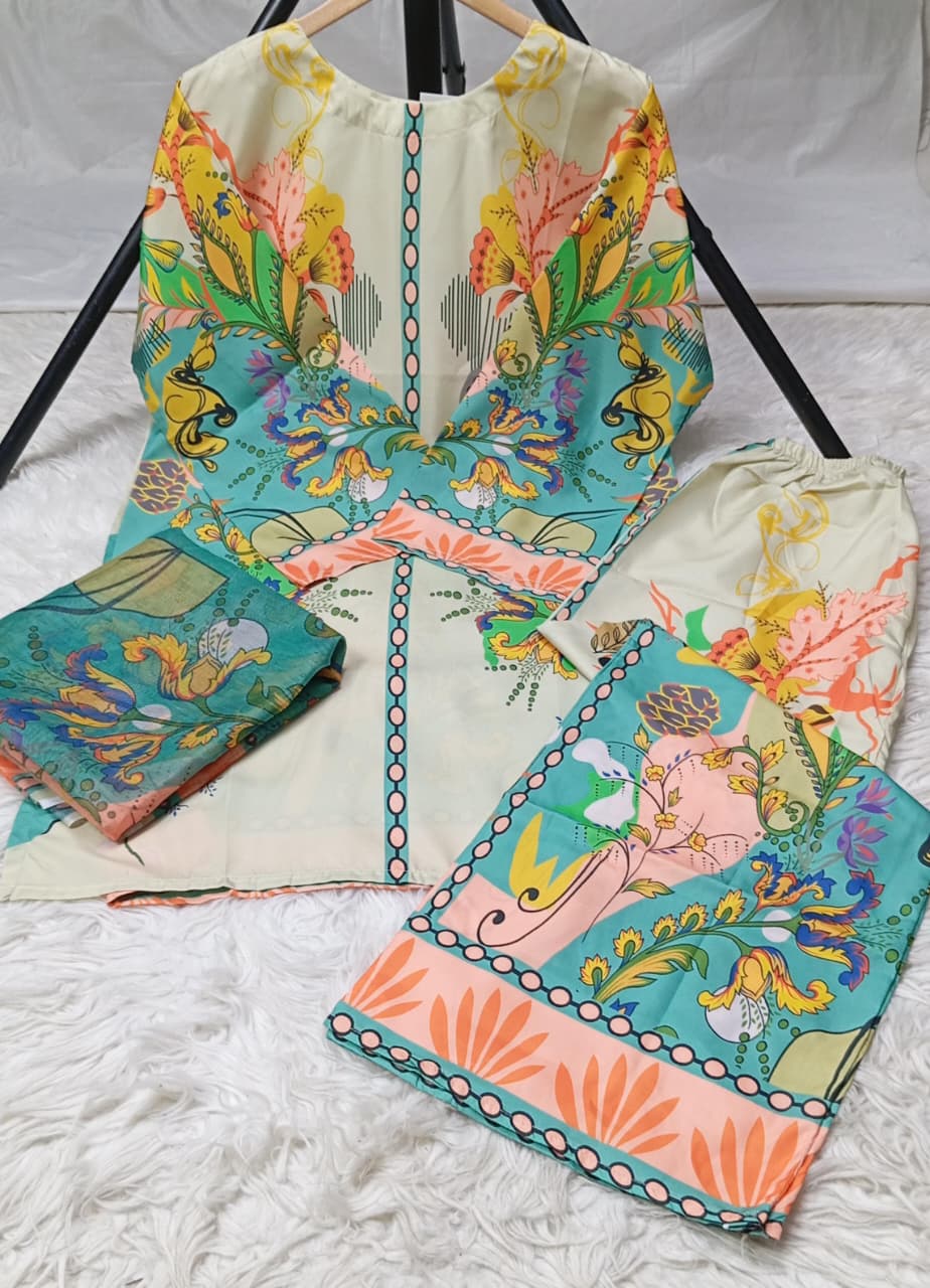 3 PIECE - EMBROIDERED LAWN SUIT