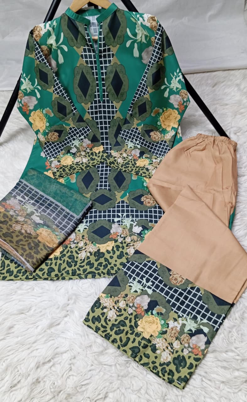 3 PIECE - EMBROIDERED LAWN SUIT