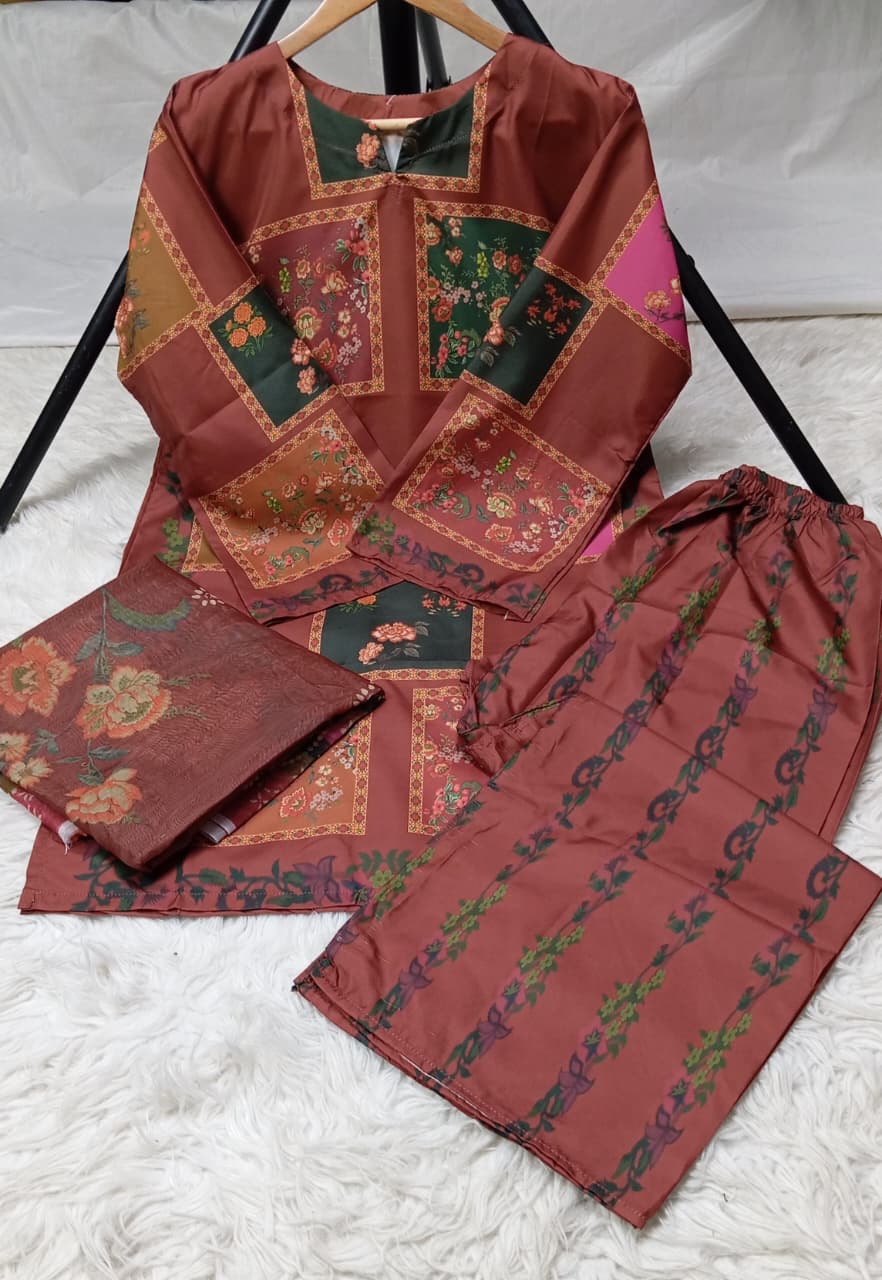 3 PIECE - EMBROIDERED LAWN SUIT