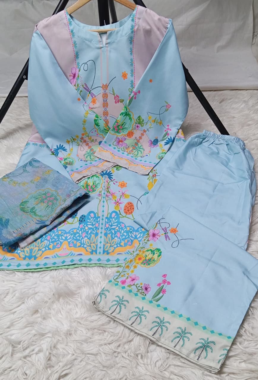 3 PIECE - EMBROIDERED LAWN SUIT