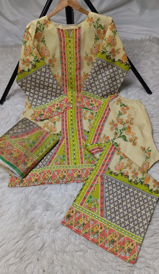 3 PIECE - EMBROIDERED LAWN SUIT