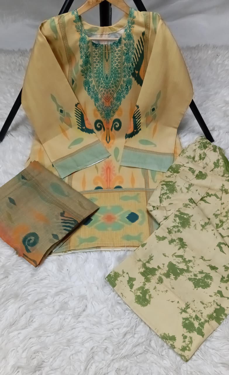3 PIECE - EMBROIDERED LAWN SUIT