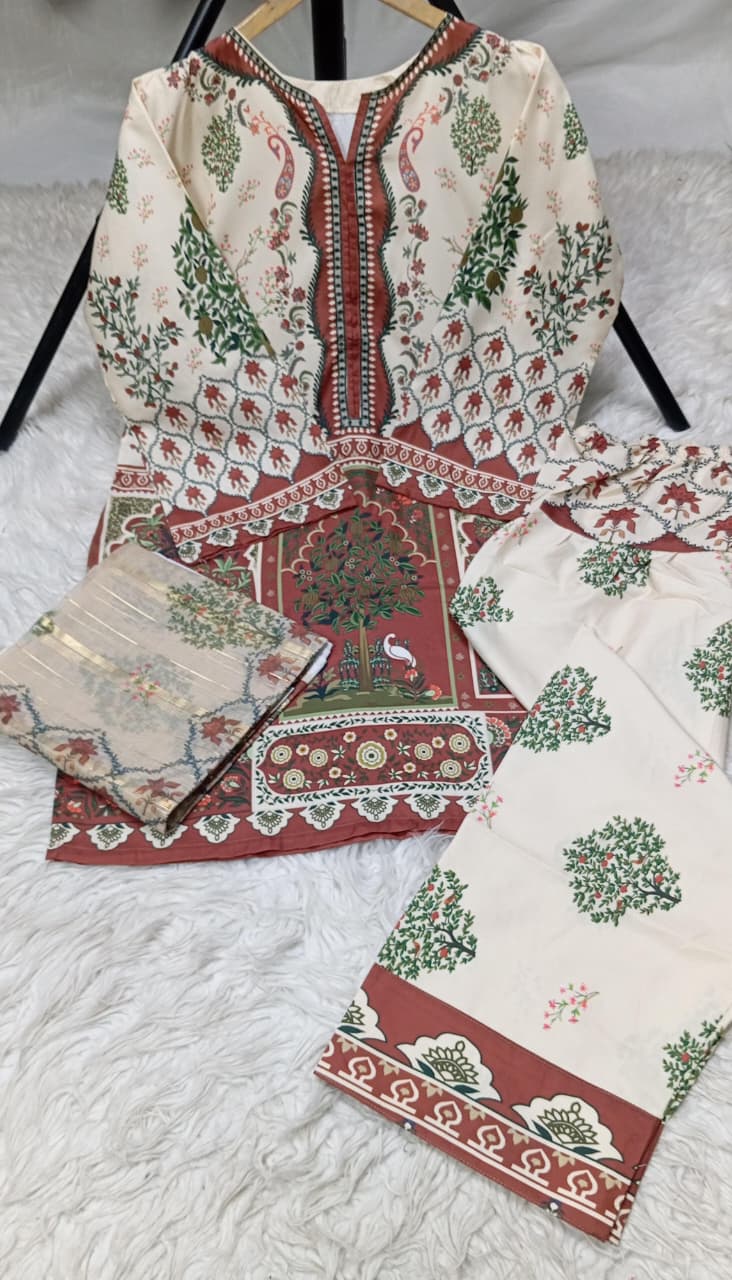 3 PIECE - EMBROIDERED LAWN SUIT