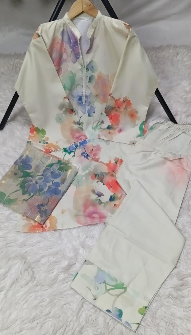 3 PIECE - EMBROIDERED LAWN SUIT