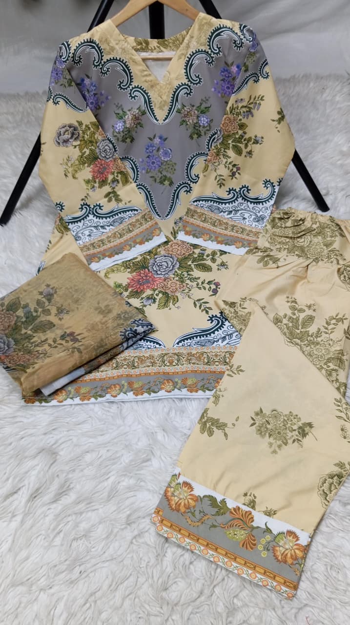 3 PIECE - EMBROIDERED LAWN SUIT