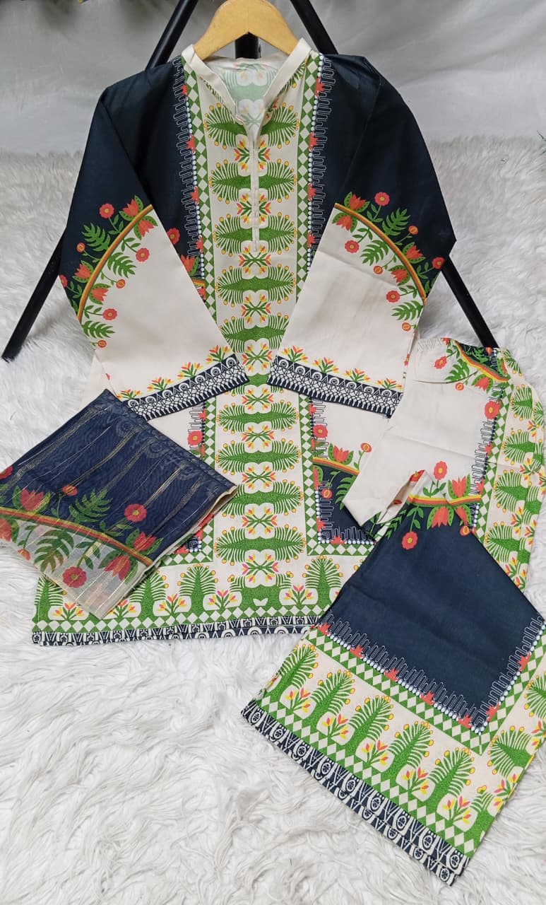 3 PIECE - EMBROIDERED LAWN SUIT