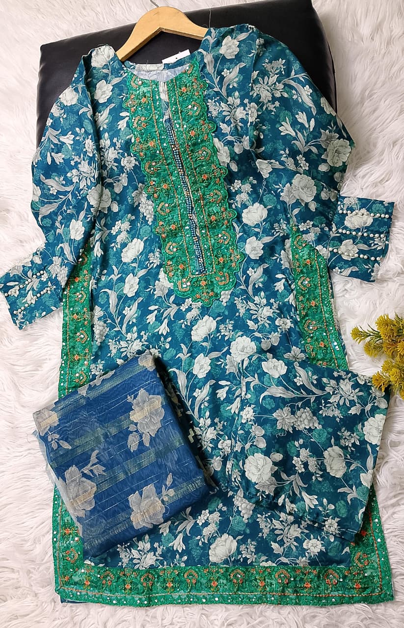 3 PIECE - EMBROIDERED / PRINTED LAWN SUIT