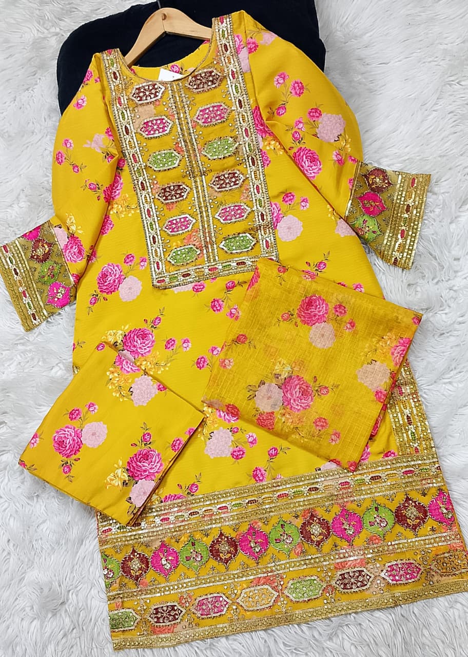 3 PIECE - EMBROIDERED LAWN SUIT