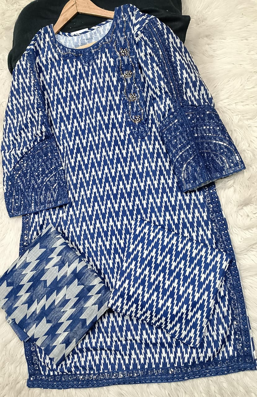 3 PIECE - EMBROIDERED LAWN SUIT
