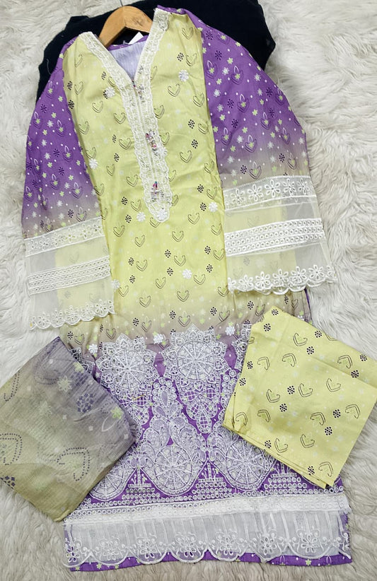 3 PIECE - EMBROIDERED LAWN SUIT