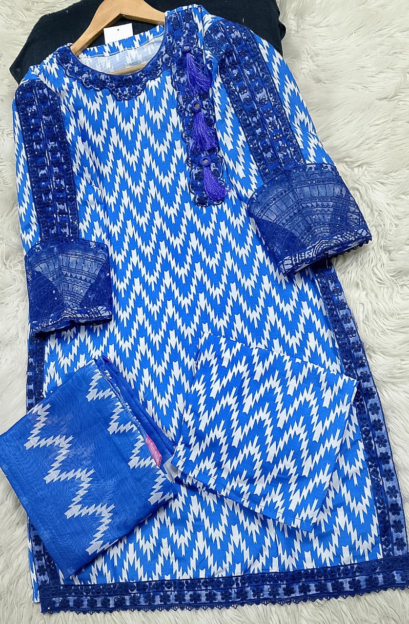 3 PIECE - EMBROIDERED LAWN SUIT