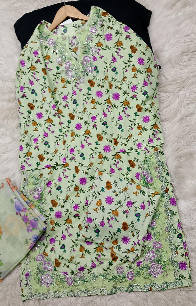 3 PIECE - EMBROIDERED LAWN SUIT