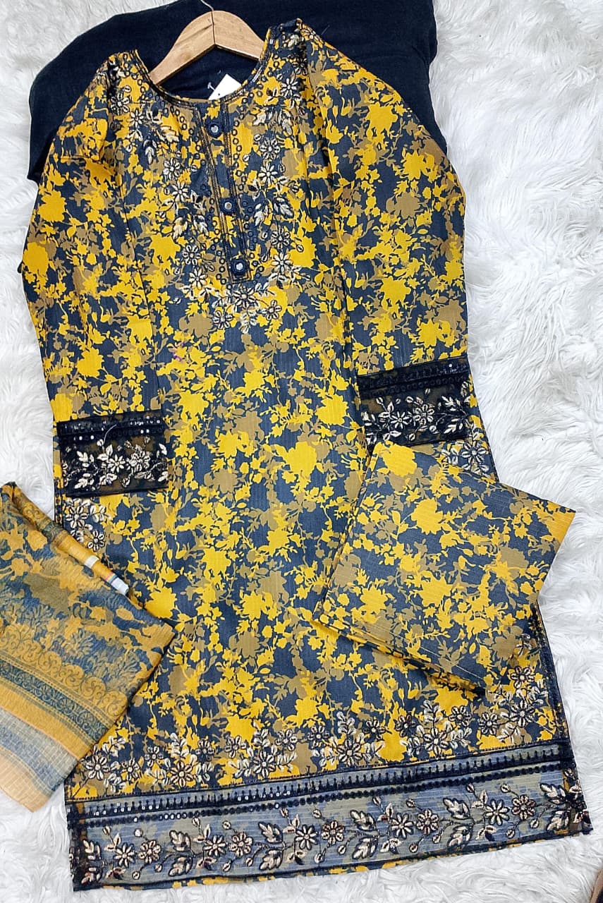 3 PIECE - EMBROIDERED LAWN SUIT