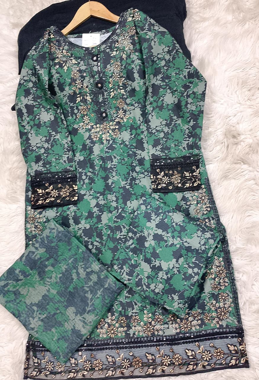 3 PIECE - EMBROIDERED LAWN SUIT