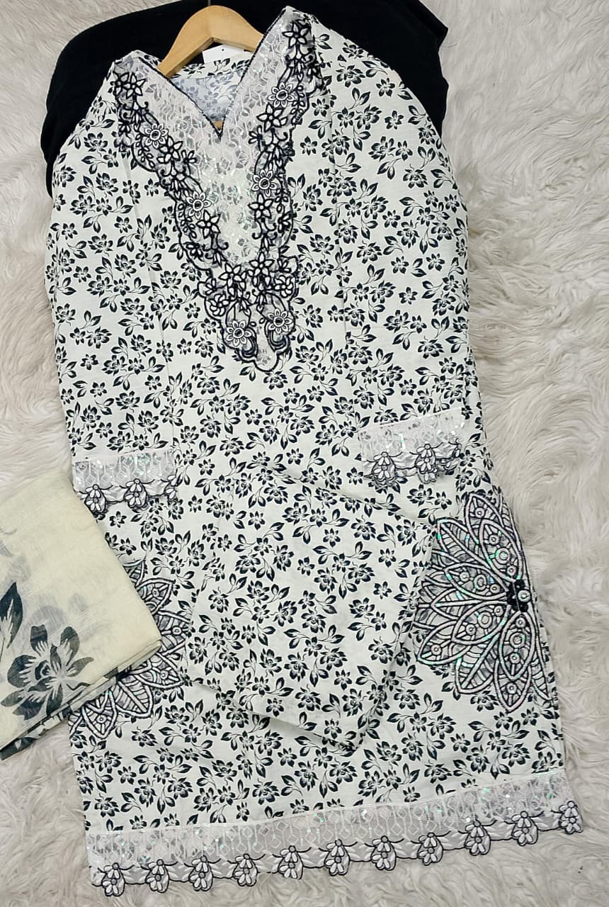 3 PIECE - EMBROIDERED LAWN SUIT