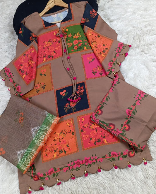 3 PIECE - EMBROIDERED LAWN SUIT