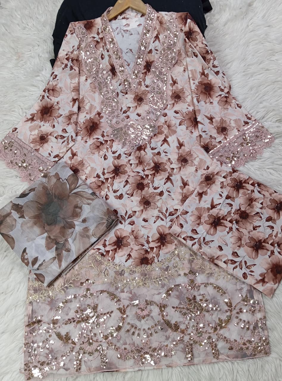 3 PIECE - EMBROIDERED LAWN SUIT