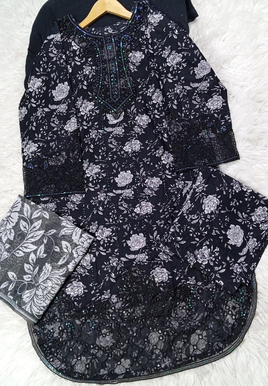 3 PIECE - EMBROIDERED LAWN SUIT