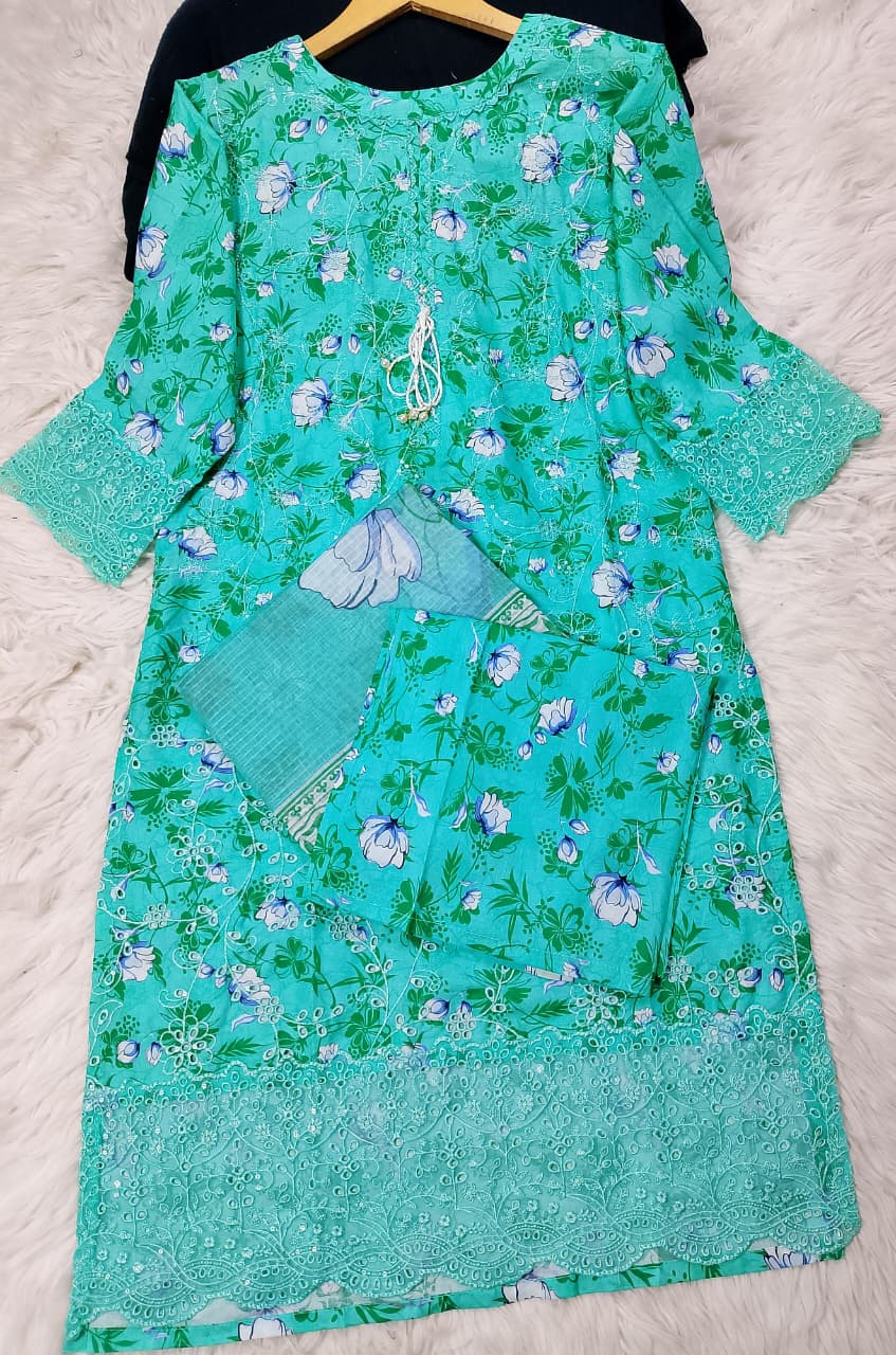 3 PIECE - EMBROIDERED LAWN SUIT