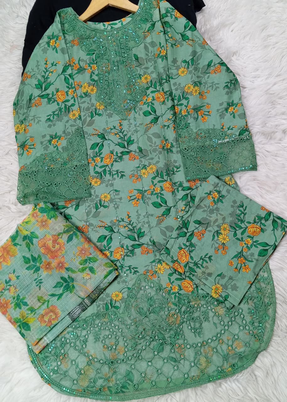3 PIECE - EMBROIDERED LAWN SUIT