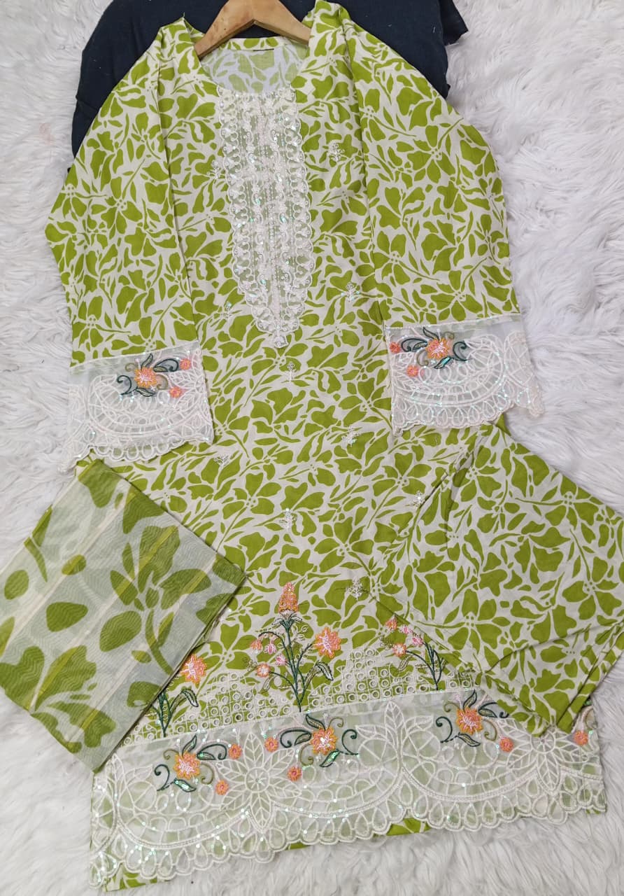 3 PIECE - EMBROIDERED LAWN SUIT