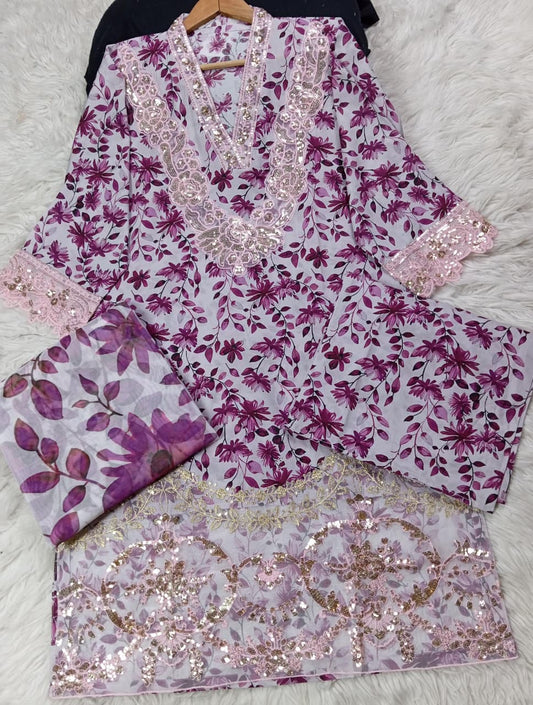 3 PIECE - EMBROIDERED LAWN SUIT