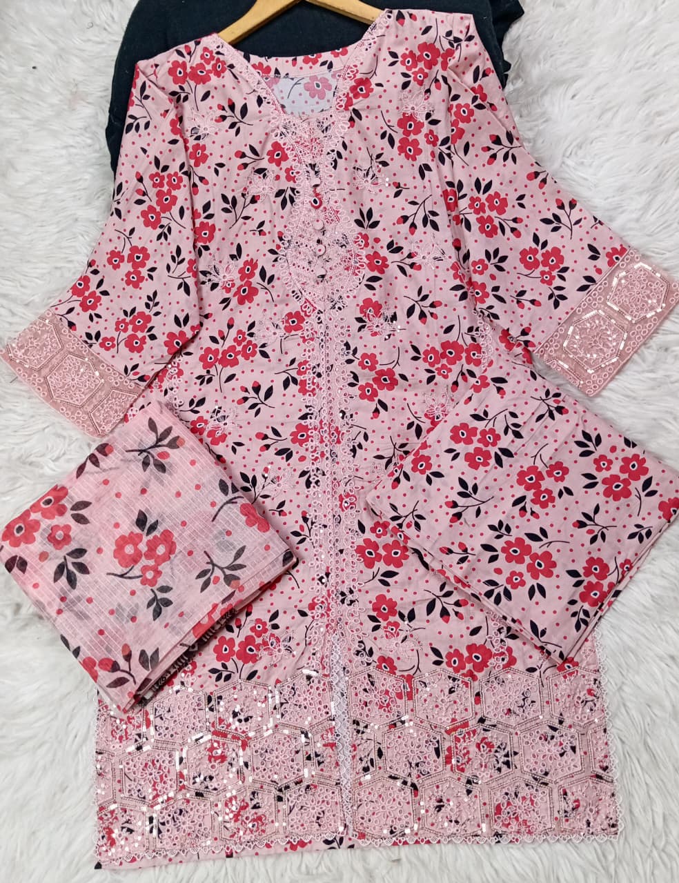 3 PIECE - EMBROIDERED LAWN SUIT
