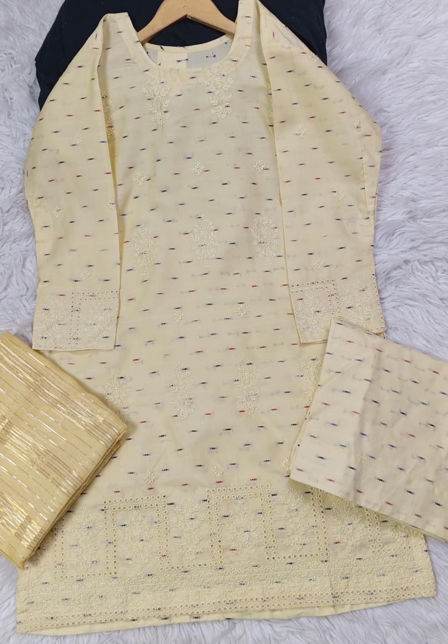 3 PIECE - EMBROIDERED LAWN SUIT