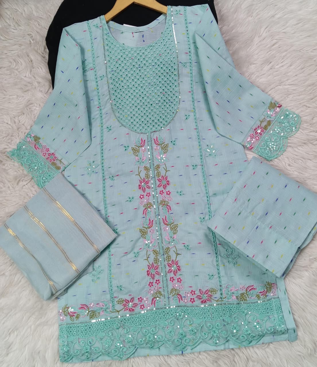 3 PIECE - EMBROIDERED LAWN SUIT